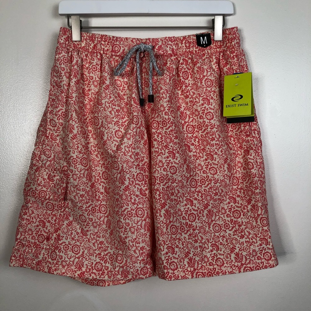 NWT Exist Swim Coral Printed Swim Trunks - Picture 1 of 6
